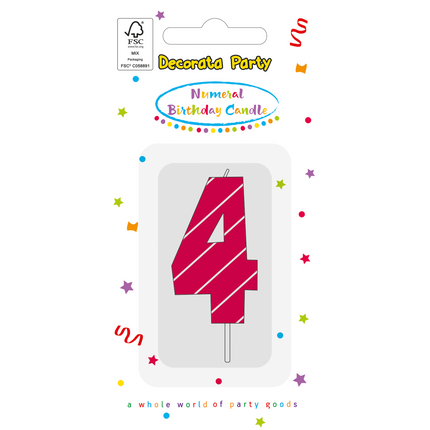 bougie de 4 ans rose