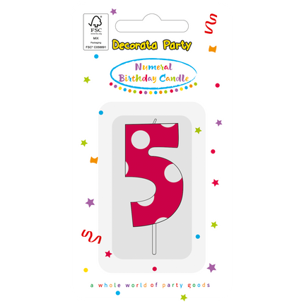 Bougie de 5 ans rose