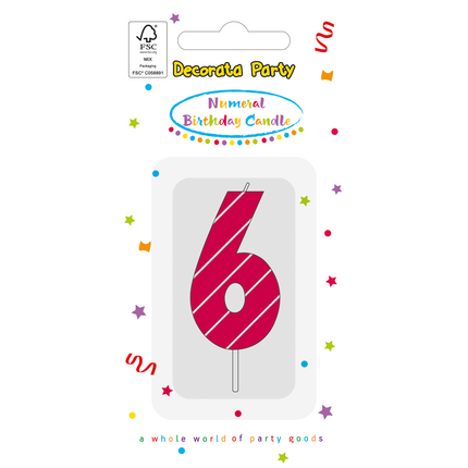 Bougie de 6 ans rose