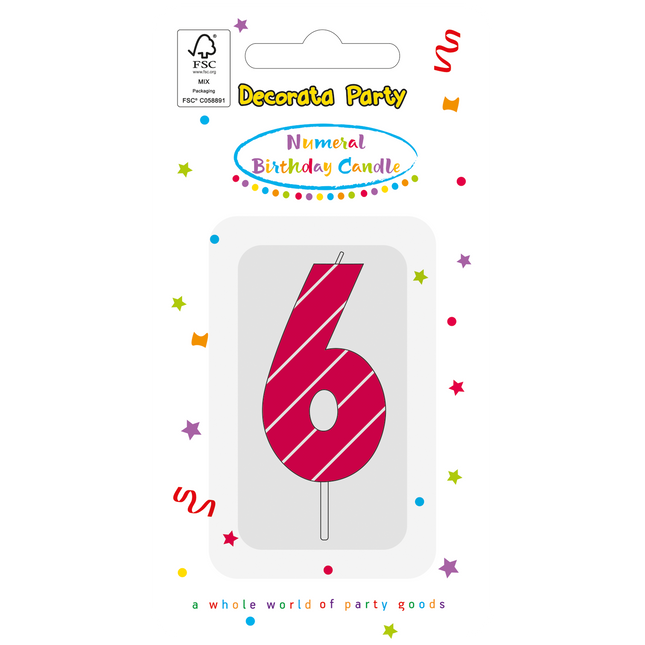 Bougie de 6 ans rose