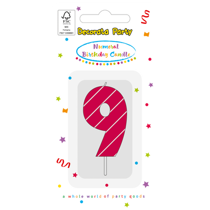 9 ans Bougie rose