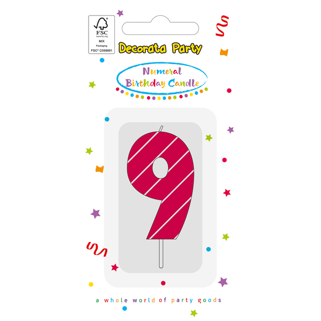 9 ans Bougie rose