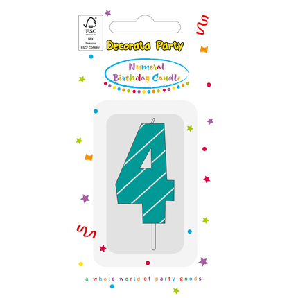 bougie de 4 ans bleue