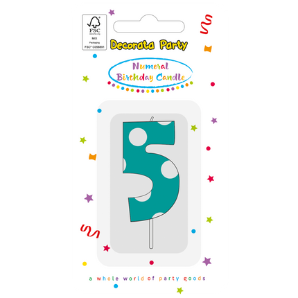 Bougie de 5 ans bleue