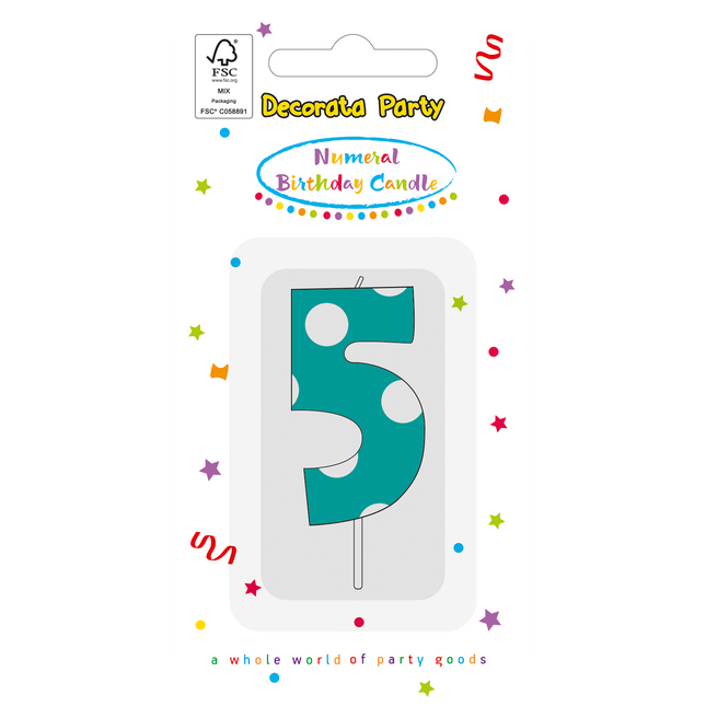 Bougie de 5 ans bleue