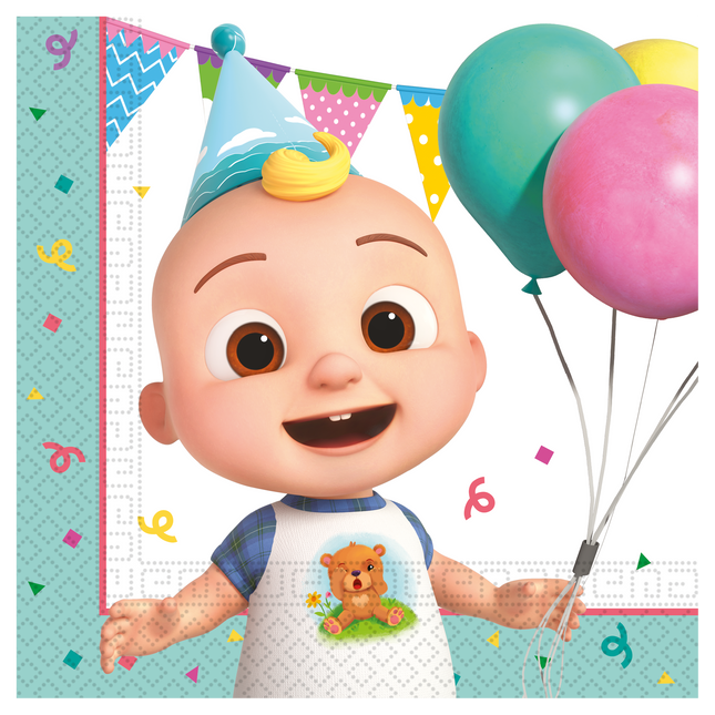 Serviettes de table Cocomelon colorées 2 couches 33cm 20pcs