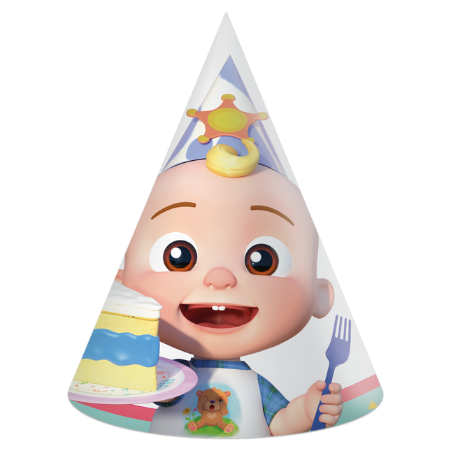 Chapeaux de fête Cocomelon 6pcs