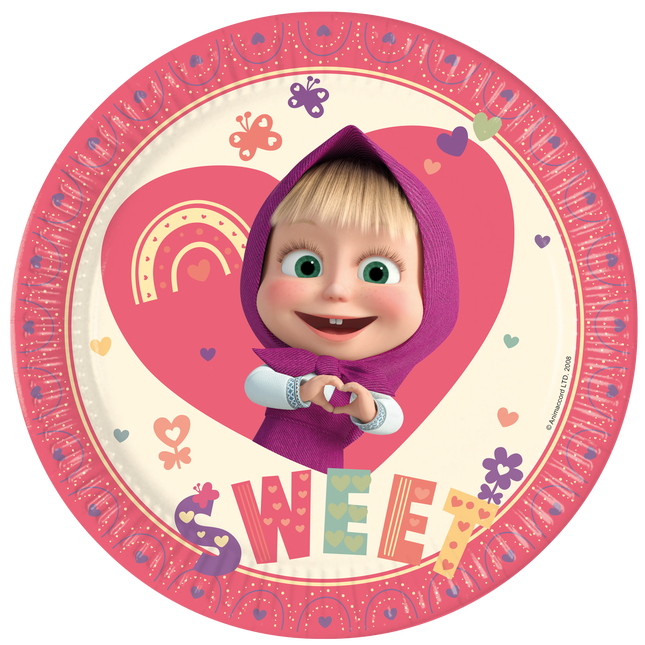 Assiettes Masha et l'ours 23cm 8pcs