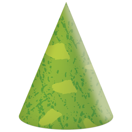 Chapeaux de fête Dino verts 6pcs