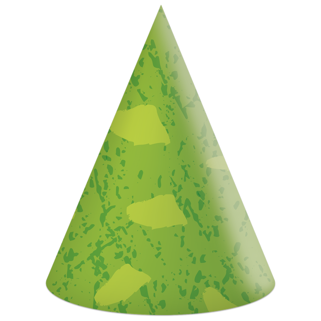 Chapeaux de fête Dino verts 6pcs