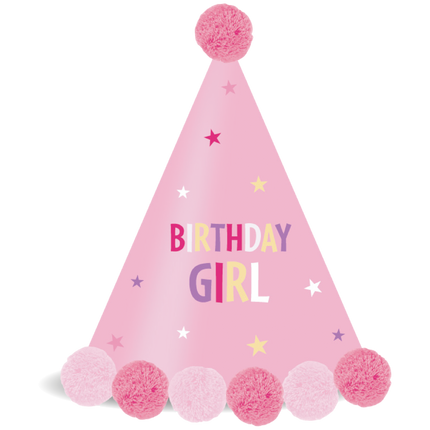 Party Essentials Fsc Chapeau en papier avec pompon rose 1St