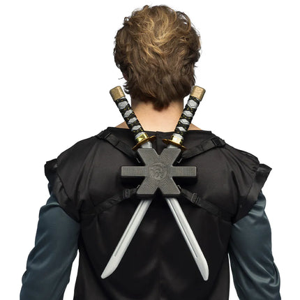 Lot de 2 sabres de ninja avec support (52 cm)
