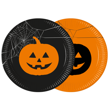 Assiettes d'Halloween Citrouilles 23cm 8pcs