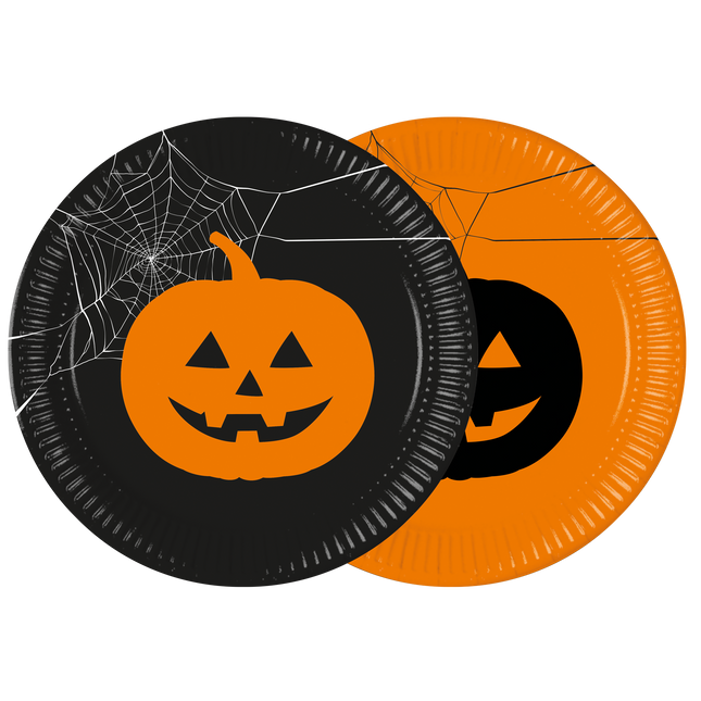 Assiettes d'Halloween Citrouilles 23cm 8pcs