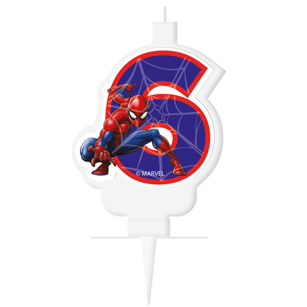 Bougie de 6 ans Spiderman