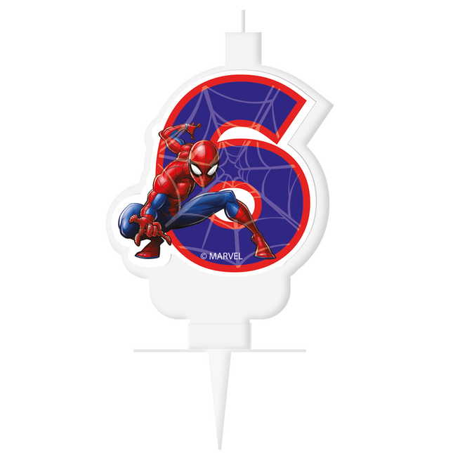 Bougie de 6 ans Spiderman