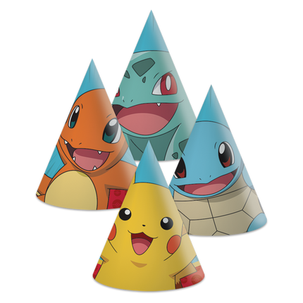 Chapeaux de fête Pokemon 6pcs