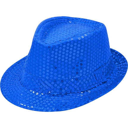 Chapeau bleu à paillettes