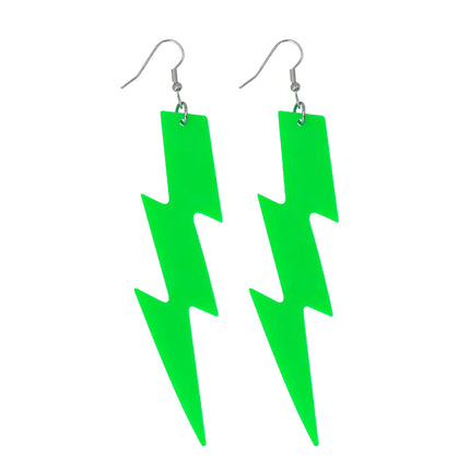 Paire de boucles d'oreilles Flash vert fluo UV