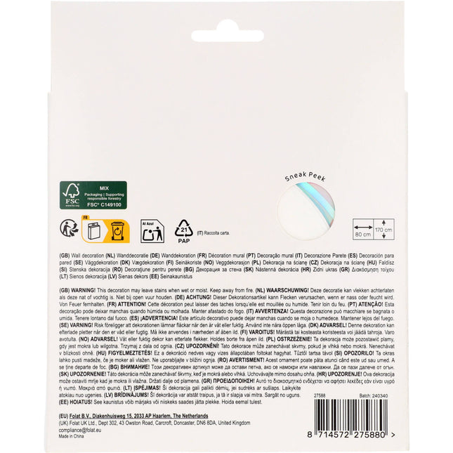 Rideau de porte blanc vert argenté 1,7 m