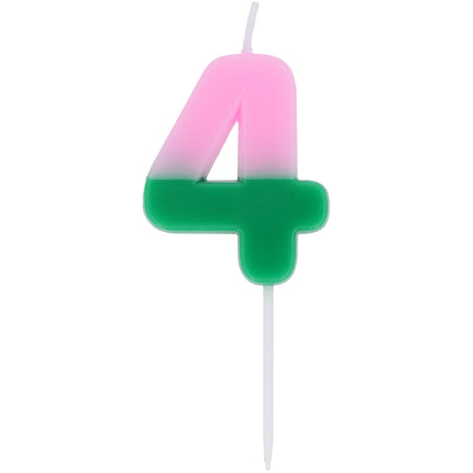 bougie de 4 ans Vert Rose 9cm