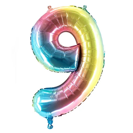 Ballon « 9 ans » arc-en-ciel, 1 m, vide