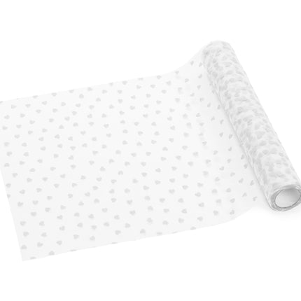 Chemin de table Coeur Tulle blanc 9m