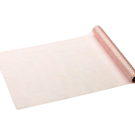 Chemin de table rose clair 3m