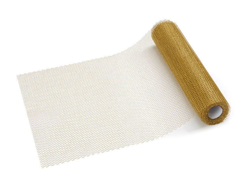 Chemin de table en tulle doré 9m