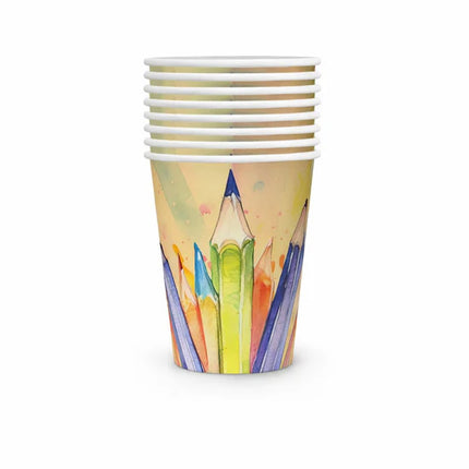Gobelets en papier « Back To School » 250 ml, lot de 8