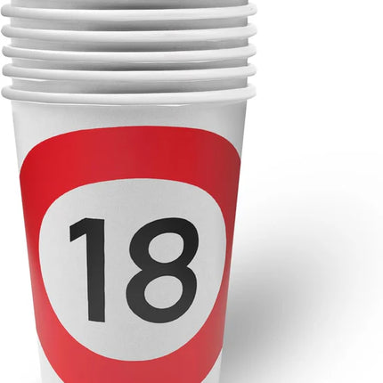 Panneau de signalisation « 18 ans » 250 ml, lot de 8
