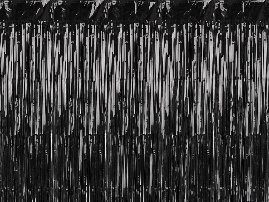 Rideau de porte noir métallisé 2m
