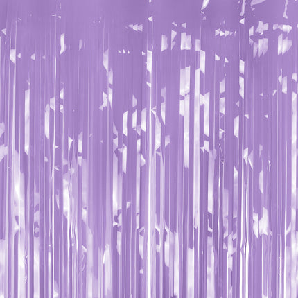 Rideau de porte violet à feuilles métalliques 2m
