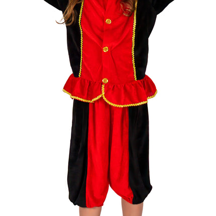 Costume de Piet pour enfant, rouge et noir