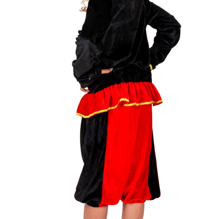 Costume de Piet pour enfant, rouge et noir