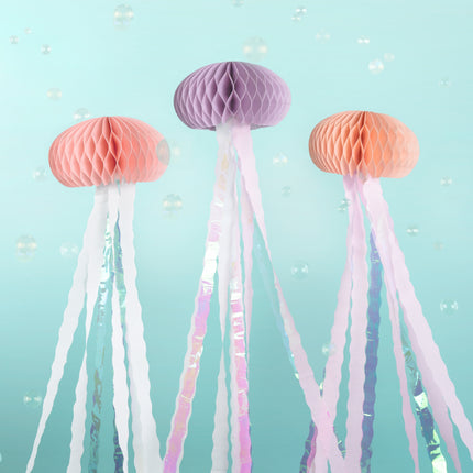 Décoration suspendue holographique Méduse 1,56 m 3 pièces