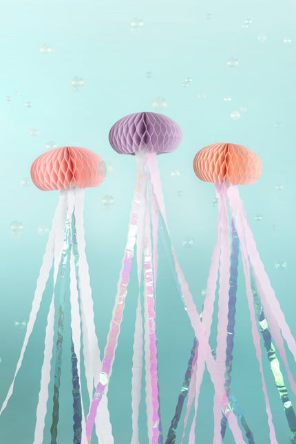 Décoration suspendue holographique Méduse 1,56 m 3 pièces