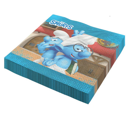 Serviettes de table Schtroumpfs 33 cm, lot de 20