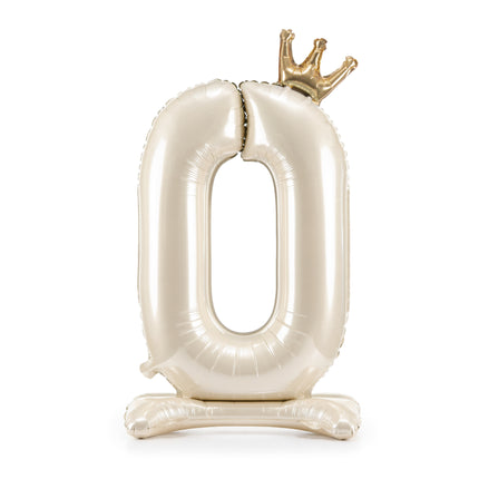 0 Year Helium Balloon Pearl Empty 84cm