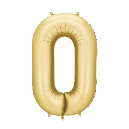 0 Year Figure Balloon Gold Satin Foil Empty 86cm