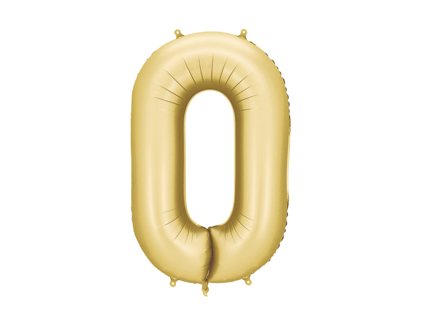 0 Year Figure Balloon Gold Satin Foil Empty 86cm