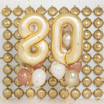 0 Year Figure Balloon Gold Satin Foil Empty 86cm