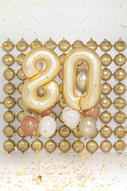 0 Year Figure Balloon Gold Satin Foil Empty 86cm