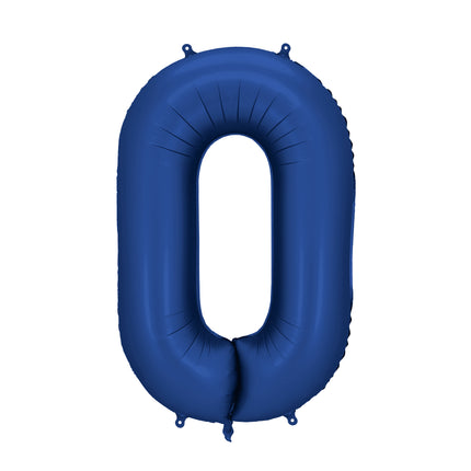0 Year Figure Balloon Blue Satin Foil Empty 86cm