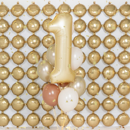 1 Year Figure Balloon Gold Satin Foil Empty 86cm