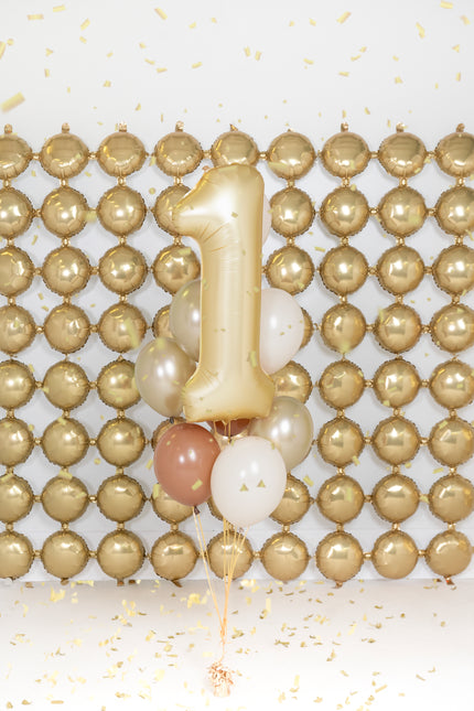 1 Year Figure Balloon Gold Satin Foil Empty 86cm