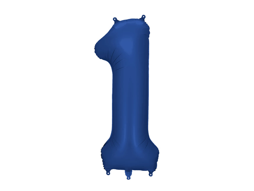 1 Year Figure Balloon Blue Satin Foil Empty 86cm