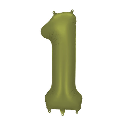 1 Year Figure Balloon Green Foil Empty 86cm