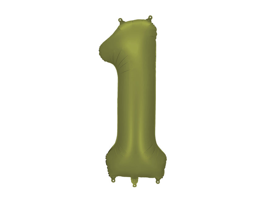 1 Year Figure Balloon Green Foil Empty 86cm