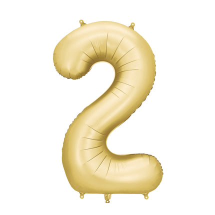 2 Year Figure Balloon Gold Satin Foil Empty 86cm